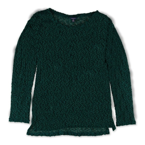 Aeropostale Womens Sheer Lace Knit Sweater, Green, Medium