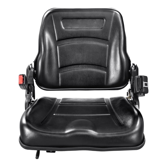 VEVOR General Compact Tractor Seat Adjustable Suspension Seat with Brackets for Tractor Digger and Forklifts (BLACK PVC)