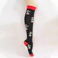thumbnail image 1 of 1 Pair Of Christmas Pattern Compression Sport Knee High Socks  Quick-drying Breathable Running Hiking Sports Socks  Xmas Gift, 1 of 6