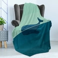 thumbnail image 4 of Whale Soft Flannel Fleece Throw Blanket, Big Blue Whale Half of It Swimming on the top of Ocean Sea Life Image, Cozy Plush for Indoor and Outdoor Use, 70" x 90", Pale Blue and Dark Blue, by Ambesonne, 4 of 5