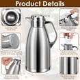 thumbnail image 6 of 2.3 Litre Stainless Steel Thermal Carafe Double Wall Insulated Vacuum Jug Vacuum Insulated Coffee Pot with Press Button Top 24 Hrs Heat Cold Retention for Coffee Milk Tea Beverage Juice etc, 6 of 10