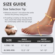 Plus Size Foot Compression Wrap with Elastic Straps for Swollen Feet & Ankles, Ankle Brace for Sprains, Lymphedema, Edema, Diabetic Care & Circulation Relief for Women and Men - XL/2XL/3XL