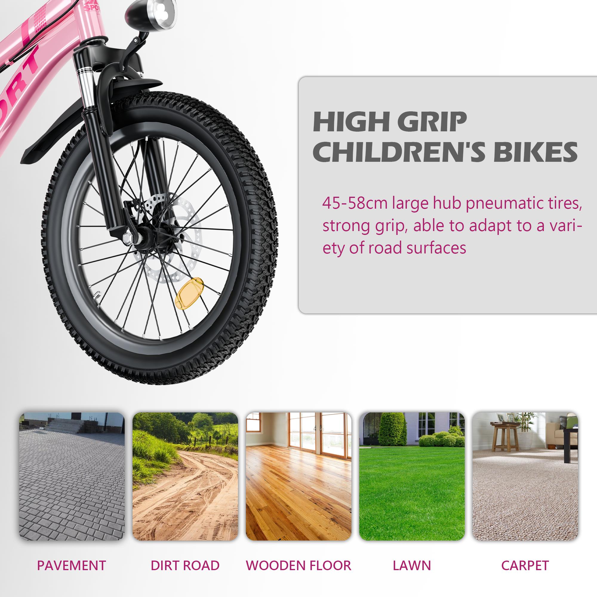 Holaki 20 Inch Kids Boys Girls Bike for 8-13 Years Old, Kids Bicycle Adjustable Seat with Basket, 7-Speed Gears, Dual Disc Brakes & Shock Absorber Front Fork for Birthday Gift,  Pink