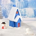 thumbnail image 2 of Beautynvta Christmas Plastic House Figurines, Miniature Christmas Tabletop Ornaments House Statue House Model for Christmas Holiday Home Party Decor, 1" x 1" x 1.7", Blue, 2 of 8