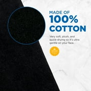 Ben Kaufman Black Makeup Towels - 13 x 13 Inch Makeup Towels - 100% Cotton Small Face Towel for Drying Face & Removing Makeup - Soft Makeup Remover Towel, Reusable & Washable Face Washcloth - 6 Count