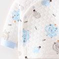 thumbnail image 5 of Baby Boy 2‑Piece Quilted Kimono Wrap Pajama Set with Cartoon Print,Newborn Sleepwear 0-3 Months, 5 of 7