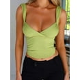 thumbnail image 2 of vera natura Women Solid Color Camisoles V-Neck Sleeveless Tie-Up Backless Tank Tops Summer Vests Tops Streetwear, 2 of 8
