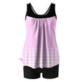 thumbnail image 6 of Kinrui Womens Tankini Swimsuit Two Piece Swimwear Tummy Control Bathing Suits Modest Swim Tankini Tops with Boy Shorts Pink,M, 6 of 7