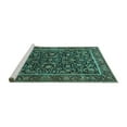 thumbnail image 2 of Ahgly Company Machine Washable Indoor Round Persian Turquoise Blue Traditional Area Rugs, 5' Round, 2 of 4