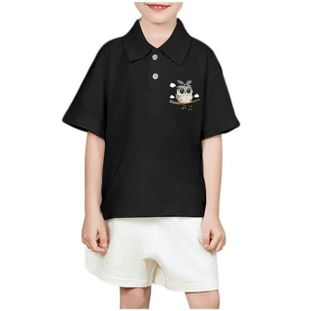 Little T-Shirts For Boys Children S Short Sleeved Loose Casual Cute Printed Tops Size 5-6T