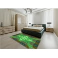 thumbnail image 5 of Ahgly Company Machine Washable Indoor Square Transitional Army Green Area Rugs, 3' Square, 5 of 7