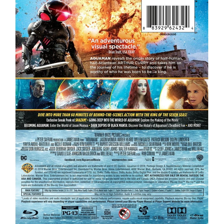Warner Home Video: Aquaman (DC) Blu-ray - Action & Adventure Movie
