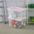 thumbnail image 3 of Sterilite 45 Liter Hinged Lid Storage Box, Pink, 3 of 5