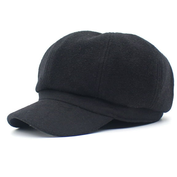 SikaFu Autumn And Winter Hairy Hat Female Wool Boror Hat Casual Versatile Pure -Colored Peaked Duck Tongue Octrative Hat Retro Nangua Painter Hat