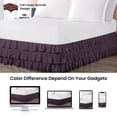 thumbnail image 4 of SGI Bedding 12 Inch Multi Ruffled Bed Skirt | Microfiber Bed Skirt | Fade Resistant, Wrinkle Free, Anti-static, Decorative, Extra Storage Space, Clutter-Free | Olympic Queen, Plum, 4 of 8