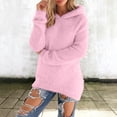 thumbnail image 2 of FYDUU Hoodies for Women Solid Color Knit Hoodie Sweaters Cozy Sweatshirt Casual Long Sleeve Pullover Tunic Tops Fall Winter Outfits, 2 of 7