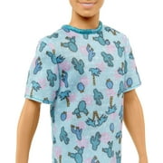 Barbie Fashionistas Ken Fashion Doll #211 with Blonde Hair, Blue Cactus Tee, White Shorts and Sneakers