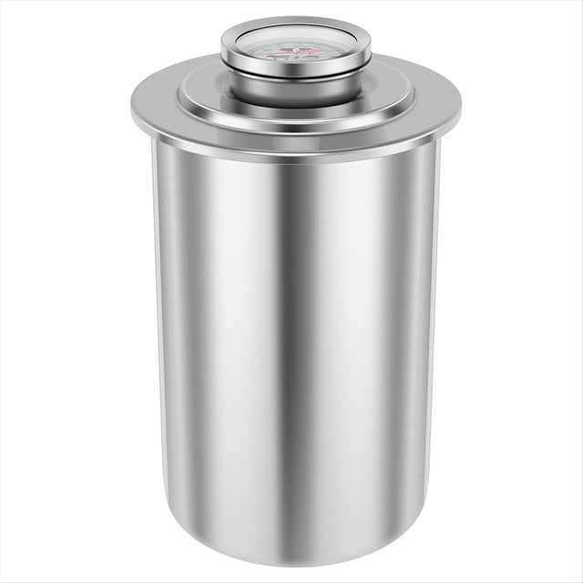 Stainless Steel Meat Press Meat, Large Capacity Ham Press Maker with Thermometer, Round Shape Meat Press Mold,1 x Boiled meat barrel,Silver