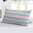 thumbnail image 5 of Pink Blue Striped Throw Pillow Cover 12 x 20 Inch Decorative Pillow Cover Vintage Shabby Chic Wood Grain Lumbar Pillowcase Seasonal Rectangle Cushion Case for Couch Sofa Bed Living Room, 5 of 7