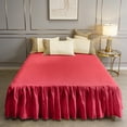 thumbnail image 6 of Gumesh Luxurious Lace Bed Skirt, Queen Size Solid Color Dust Ruffle with Full Coverage, Dirtproof and Wear-Resistant Bedding Cover for All Seasons, Wrinkle-Free Fabric(Red), 6 of 6