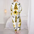 thumbnail image 3 of KLL Sunflower Gnome Print Women's Long Sleeve Pajamas with Pants Sleepwear Loungewear 2 Set-Medium, 3 of 8