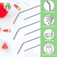 thumbnail image 2 of 4PCS Reusable Metal Straws, 10.4" Stainless Steel Straws with Bag and Cleaning Brush for 20/30 Oz for Tumblers (Rose Gold), 2 of 7