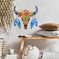thumbnail image 5 of 3Pcs Layered Cow Skulls Stencil Feathered Cow Skull Painting Template Boho and Aztec Style Cow Skulls with Flower Crown Decoration Stencil for Painting on Wood Wall and Furniture, 5 of 9