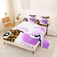 thumbnail image 2 of Castle Fairy Purple Billiards Bed Sheets 4-Piece, Vintage Cheetah Print Full Size Sheets, Brown Black,1 Fitted Sheet, 1 Flat Sheet and 2 Pillowcases, 2 of 6