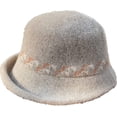 thumbnail image 3 of CoCopeaunts Roll-up Brim Bucket Hat Women Vacation Travel Camping Warm Wool Church Bowler Hats Girl Party Costume Accessory, 3 of 8