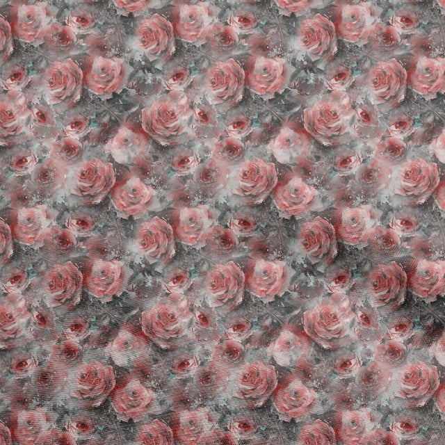 oneOone Rayon Red Fabric Abstract Floral Sewing Material Print Fabric By The Yard 56 Inch Wide-3rb