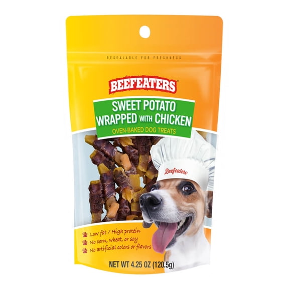 Beefeaters Sweet Potato Wrapped with Chicken Oven-Baked Dog Treats | 4.25 oz, Case of 6