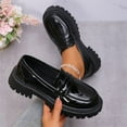thumbnail image 4 of Hinvhai Patent Leather Tassel Loafers,Thick-Soled Loafers, Slip-on Thick-Soled Loafers, Simple Casual Flat Shoes Black 8.5(41), 4 of 8