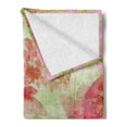 thumbnail image 2 of Flower Soft Flannel Fleece Throw Blanket, Floral Design with a Grunge Style Dated Background Retro Artisan Pattern, Cozy Plush for Indoor and Outdoor Use, 50" x 60", Pink and Green, by Ambesonne, 2 of 5
