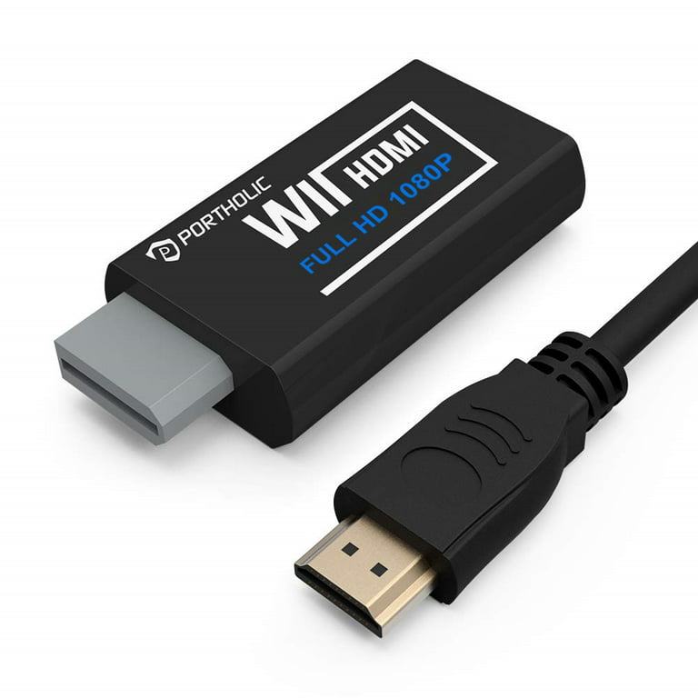 Cable HDMI + Convertidor Adaptador HDMI Full Dh 1080 para Nintendo Wii U
