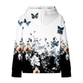 thumbnail image 6 of Mercatoo Girls 𝐅loral Butterfly Graphic Hoodies Fall Winter Oversized 𝐇ooded Sweatshirts Long Sleeve Pullover Hoodie Pocket, 6 of 7
