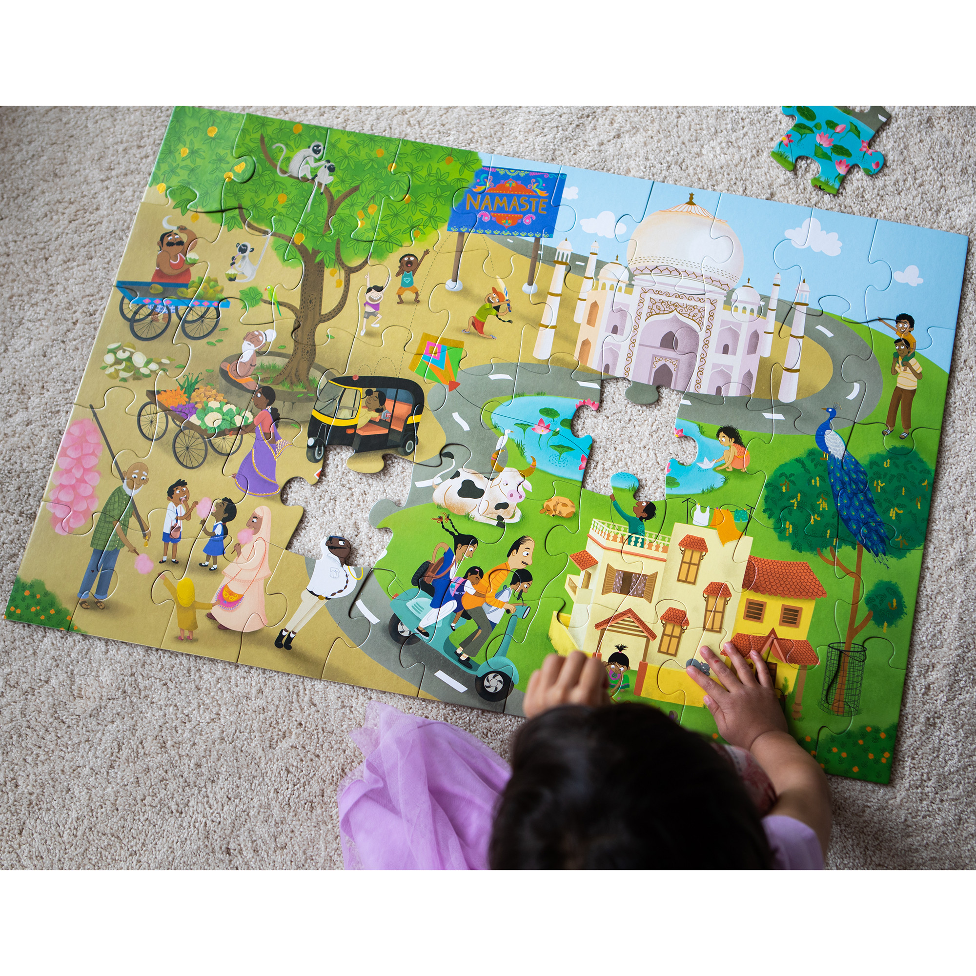 Namaste India Floor Puzzle, 51 Pieces, by Kulture Khazana