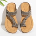 thumbnail image 3 of Women’s Slip on Flip Flops Toe Ring Slides Comfort Flat Summer Sandals, 3 of 4