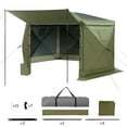 thumbnail image 2 of Olurrisa Pop up Gazebo Screen Tent, 12 x 12 ft Large 6-Sided Camping Canopy Tent with Removable Top & Carry Bag, Screen House Sun Shelter for 8-10 Persons Backyard Patio, Green, 2 of 8