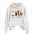 thumbnail image 4 of Halloween Sweatshirt for Women Just A Goose Womens Mens Halloween Printed Pullover Hoodie Long Sleeve Solid Color Sweatshirt With Front Pocket For Autumn Winter Casual Wear White L, 4 of 4