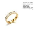 thumbnail image 7 of Dujiujun Smooth Surface Noble Couple Ring Square Cubic Zirconia Wedding Ring Jewelry Accessory, 7 of 7