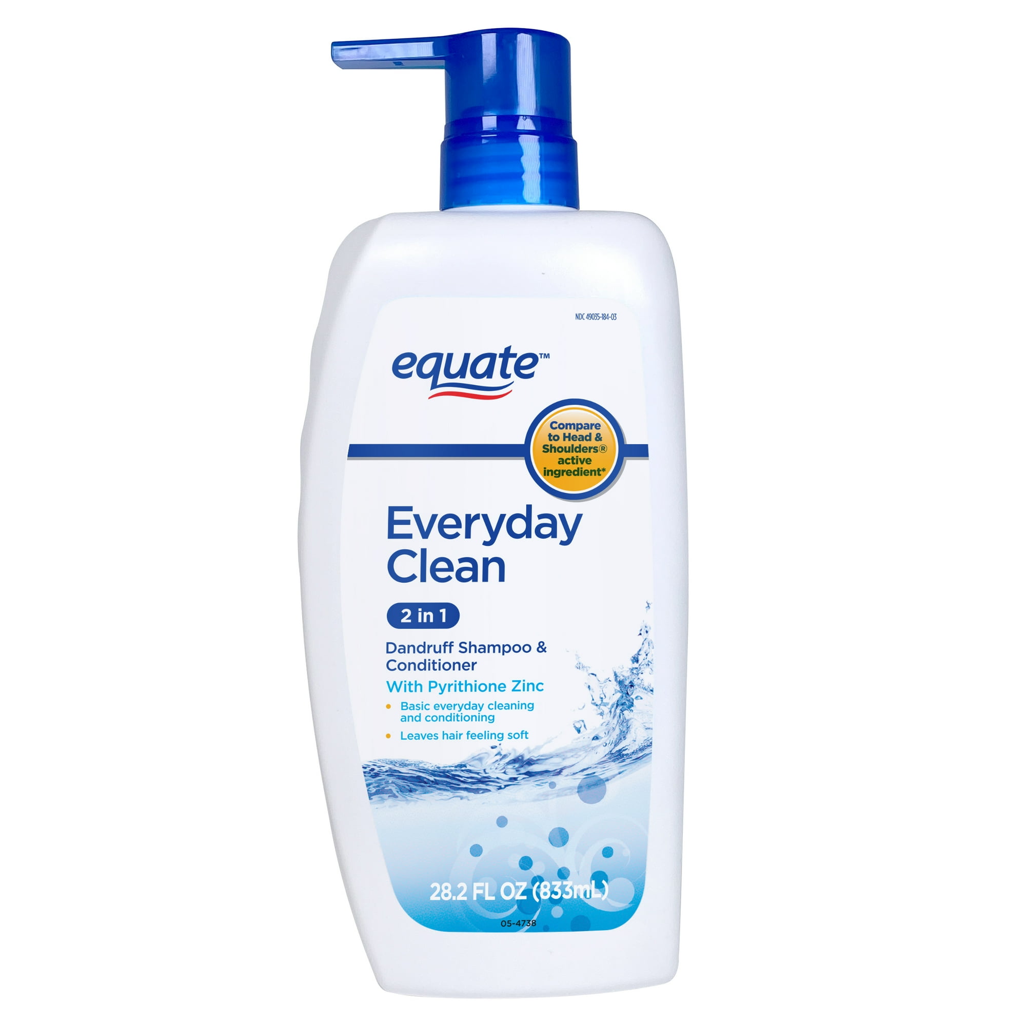 Equate 2 in 1 Everyday Clean Dandruff Shampoo and Conditioner with Pyrithione Zinc, 28.2 fl oz