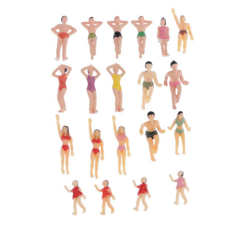 100 Pcs 1:50 Scale Painted Model People Figures - Multicolor For Train Layouts & Dioramas