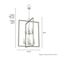 thumbnail image 5 of Hunter - Woodburn 12-light Brushed Nickel, Extra Large Pendant Light, Dimmable, Modern Style, Rectangle Shaped, for Bedrooms, Dining, Living Rooms - 19859, 5 of 6