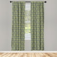 thumbnail image 2 of Ambesonne Grey Curtains, Monochrome Game Cubes Pattern, Pair of 28"x84", Earth Yellow Purpleblue, 2 of 4