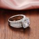thumbnail image 2 of Joyería de moda Anillo de diamante completo brillante Circonia cúbica redonda Anillo de cóctel de promesa de aniversario Anillo de múltiples filas de diamantes CZ Eternidad, 2 of 5