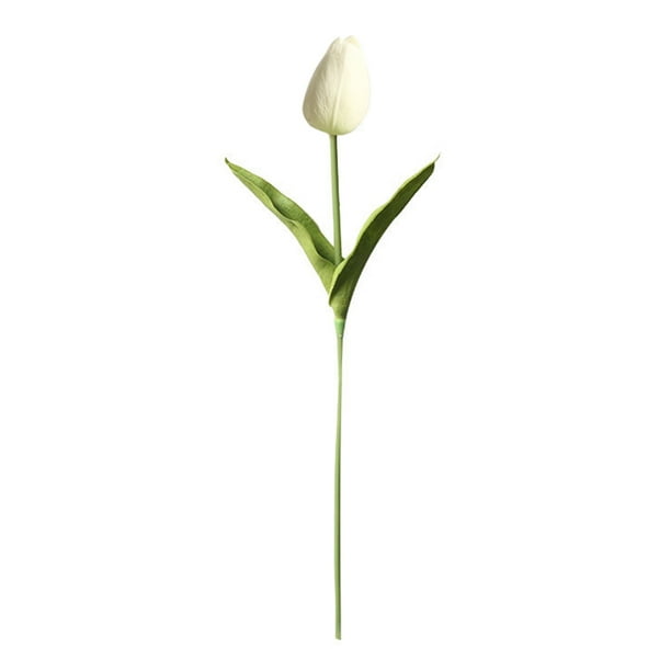 Wosthever Mini flor artificial, lirio único, tulipán, flor monarca, flor falsa de PU, decoración para el hogar y la Oficina, Flores artificiales blanco