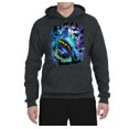 thumbnail image 2 of Great White Shark Species in Ocean | Mens Fishing Hooded Sweatshirt Graphic Hoodie, Heather Black, 2XL, 2 of 3