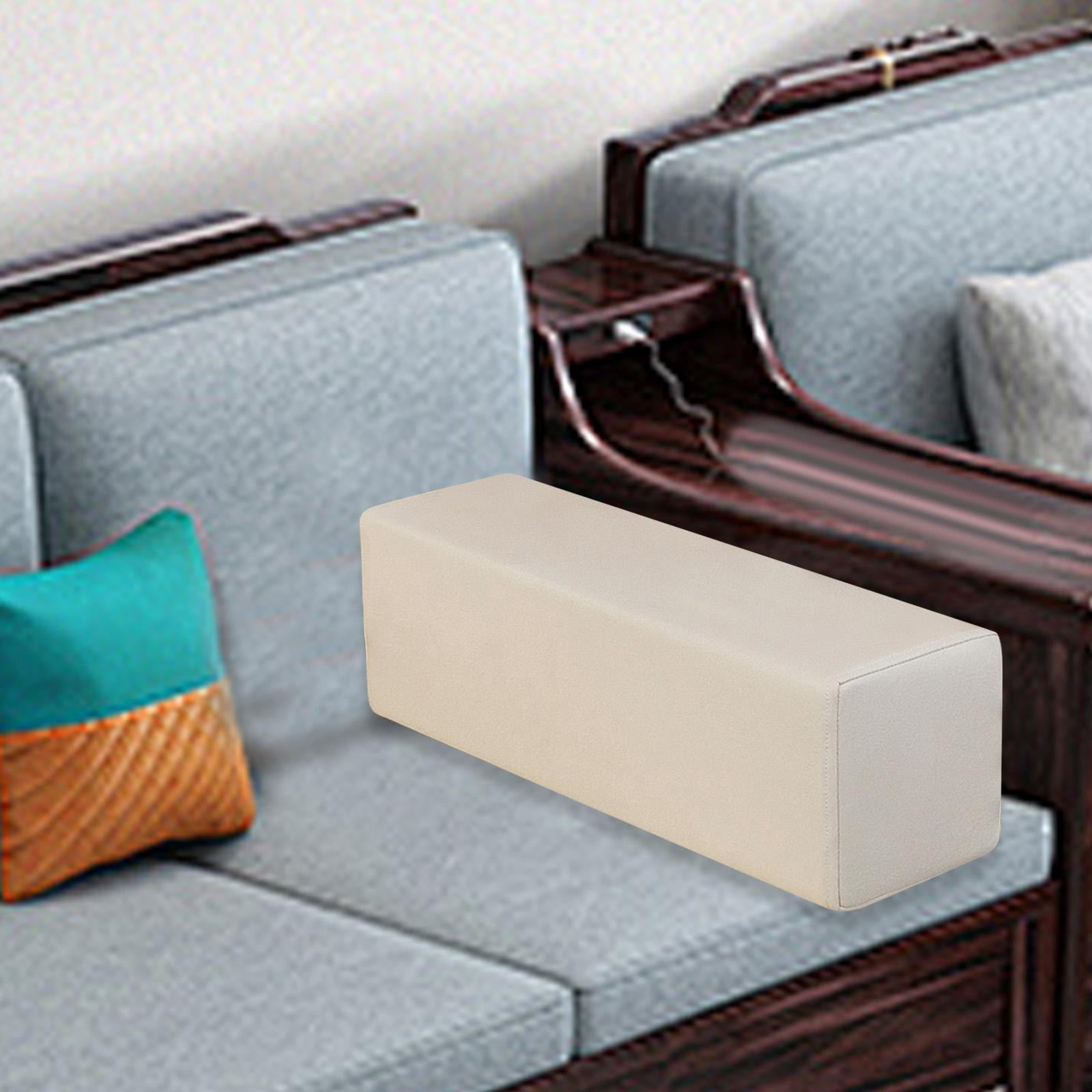YWMJZEU Sofa Arm Rest Pillow Couch Armrest Rectangular Booster High Density Foam Cushion Beige