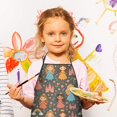 thumbnail image 3 of Colorful Princess Castle Pattern Kids Aprons for Girls and Boys,Adjustable Neck Strap Toddler Aprons for Kids Cooking Baking, 3 of 7