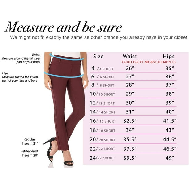 Rekucci Womens Ease into Comfort Stretch Slim Pant 
